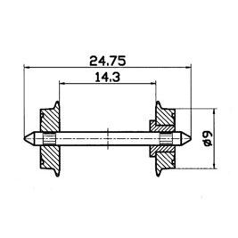 Radsatz eins.isol. 9mm    1 P