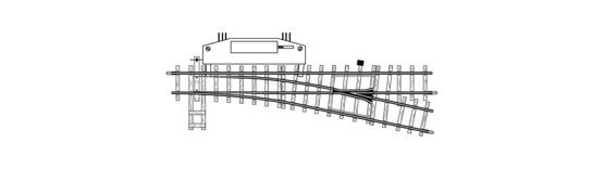 H0m 12° elektr. Weiche rechts