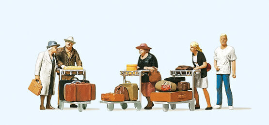 H0 Reisende mit Kofferkulis