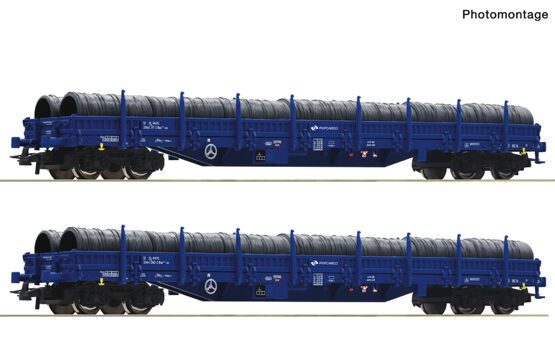 H0 2er-Set Rungenwagen PKP