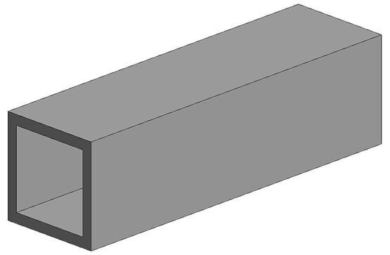 35cm Vierkant, hohl, opak P-S