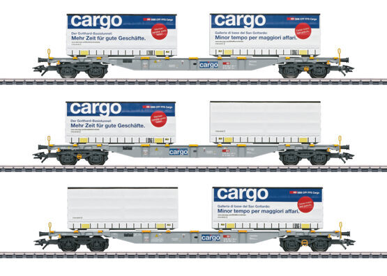 H0 3er-Set Containerwagen SBB