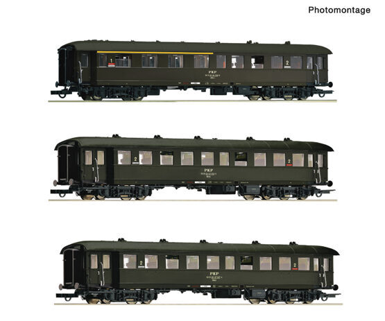 H0 3er-Set Personenwagen PKP