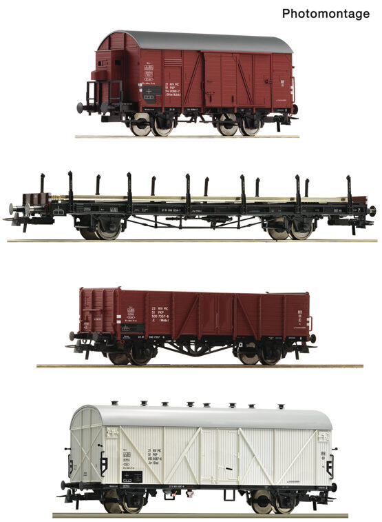 H0 4er-Set Güterwagen PKP