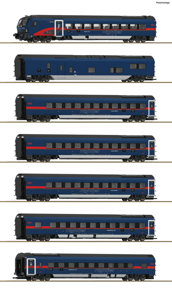 H0 7er-Set Nightjet ÖBB DC